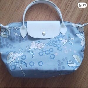 Longchamp Blue and White Floral Mini Bag